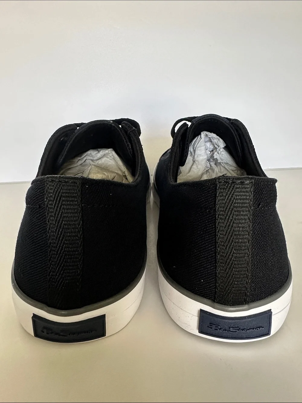 Ben Sherman Dorset Lo Black Canvas Sneakers Men’s Size 9 New Memory Foam